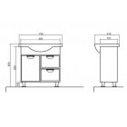 Тумба с умывальником Аква Родос Глория 75 с б/к